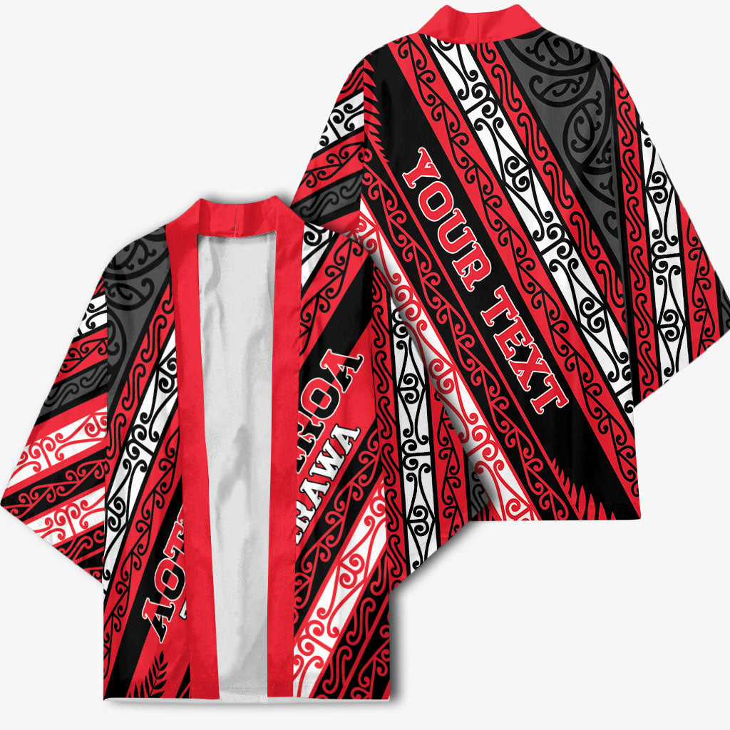 Personalised Aotearoa Te Arawa Kimono New Zealand Maori Tribal Fern Pattern