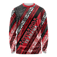 Personalised Aotearoa Te Arawa Long Sleeve Shirt New Zealand Maori Tribal Fern Pattern