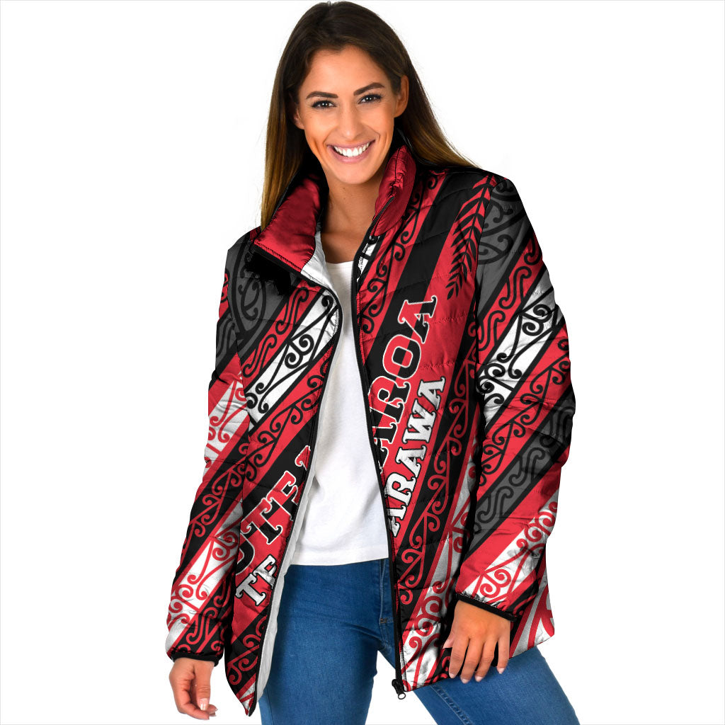 Personalised Aotearoa Te Arawa Padded Jacket New Zealand Maori Tribal Fern Pattern