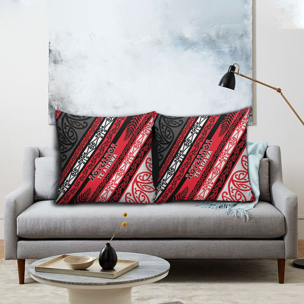 Aotearoa Te Arawa Pillow Cover New Zealand Maori Tribal Fern Pattern