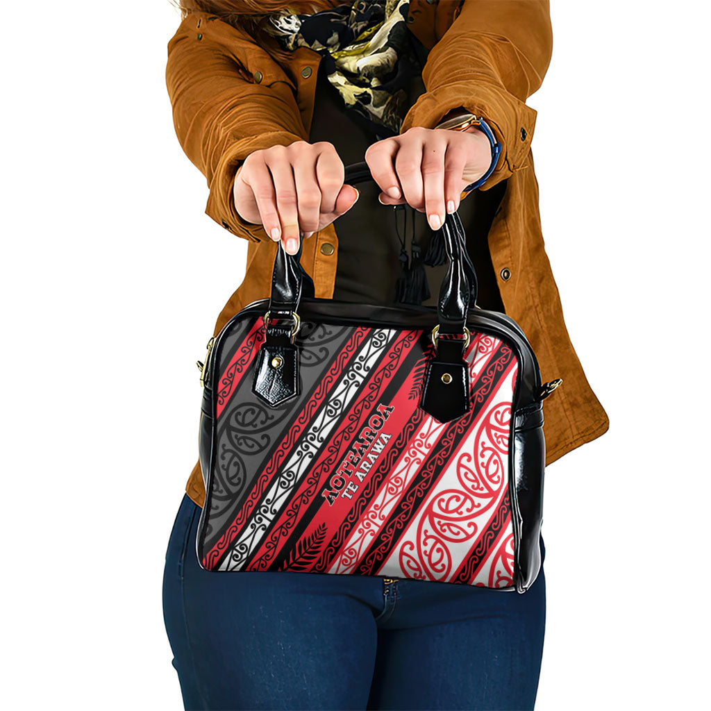 Aotearoa Te Arawa Shoulder Handbag New Zealand Maori Tribal Fern Pattern