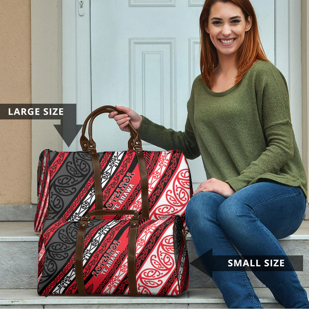 Aotearoa Te Arawa Travel Bag New Zealand Maori Tribal Fern Pattern