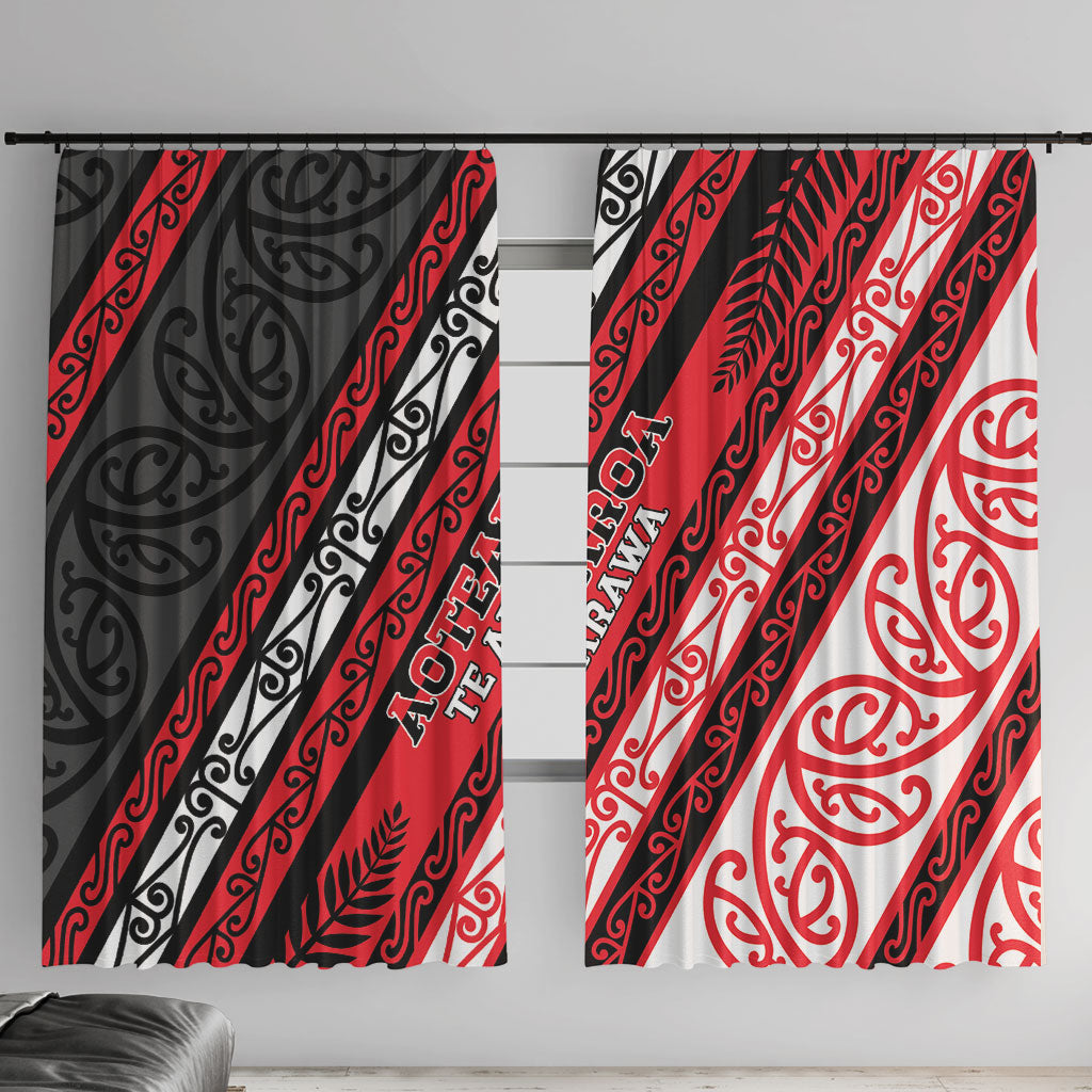 Aotearoa Te Arawa Window Curtain New Zealand Maori Tribal Fern Pattern