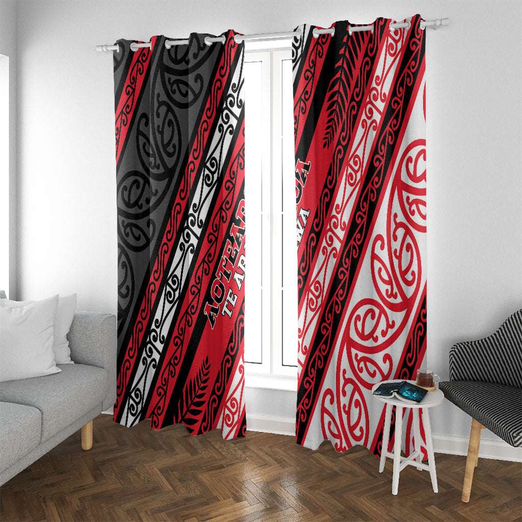 Aotearoa Te Arawa Window Curtain New Zealand Maori Tribal Fern Pattern