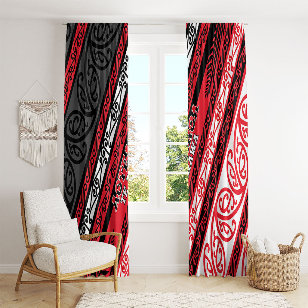 Aotearoa Te Arawa Window Curtain New Zealand Maori Tribal Fern Pattern