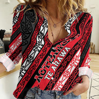 Personalised Aotearoa Te Arawa Women Casual Shirt New Zealand Maori Tribal Fern Pattern