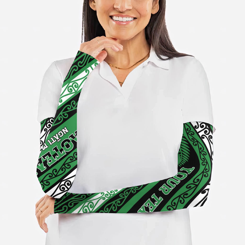 Personalised Aotearoa Ngati Maniapoto Arm Sleeves New Zealand Maori Tribal Fern Pattern