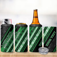 Personalised Aotearoa Ngati Maniapoto 4 in 1 Can Cooler Tumbler New Zealand Maori Tribal Fern Pattern