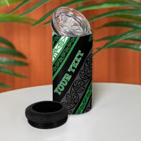 Personalised Aotearoa Ngati Maniapoto 4 in 1 Can Cooler Tumbler New Zealand Maori Tribal Fern Pattern