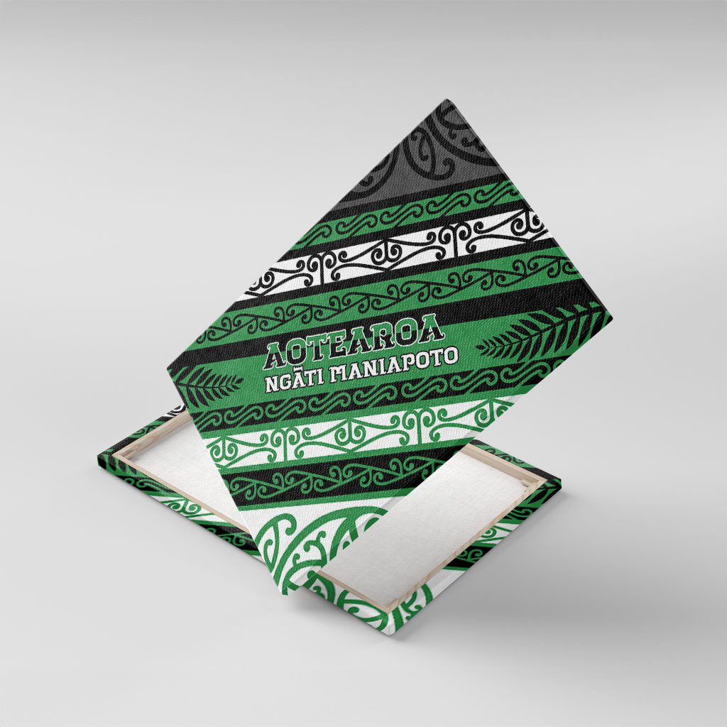 Aotearoa Ngati Maniapoto Canvas Wall Art New Zealand Maori Tribal Fern Pattern