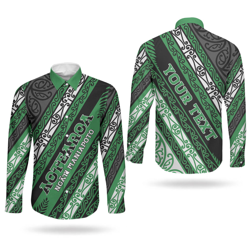 Personalised Aotearoa Ngati Maniapoto Couples Matching Short Sleeve Bodycon Dress and Long Sleeve Button Shirt New Zealand Maori Tribal Fern Pattern
