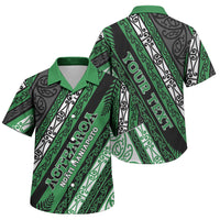 Personalised Aotearoa Ngati Maniapoto Family Matching Off The Shoulder Long Sleeve Dress and Hawaiian Shirt New Zealand Maori Tribal Fern Pattern