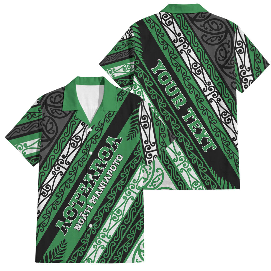 Personalised Aotearoa Ngati Maniapoto Family Matching Off Shoulder Maxi Dress and Hawaiian Shirt New Zealand Maori Tribal Fern Pattern