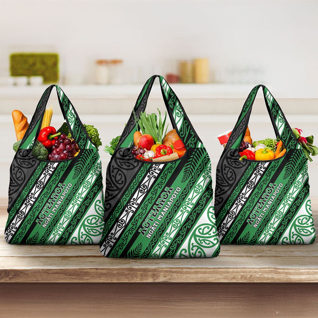Aotearoa Ngati Maniapoto Grocery Bag New Zealand Maori Tribal Fern Pattern