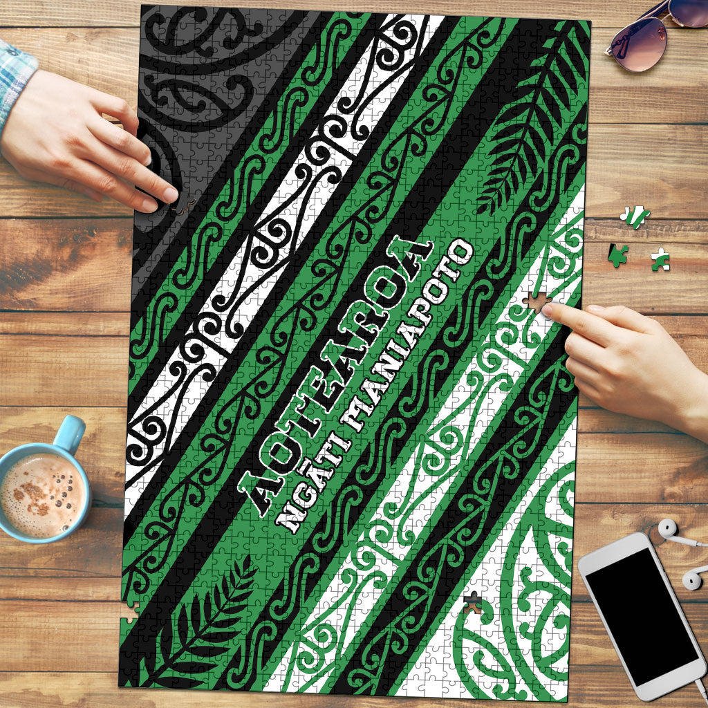 Aotearoa Ngati Maniapoto Puzzle New Zealand Maori Tribal Fern Pattern
