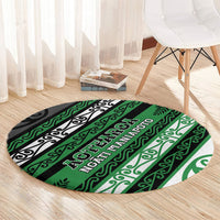 Aotearoa Ngati Maniapoto Round Carpet New Zealand Maori Tribal Fern Pattern