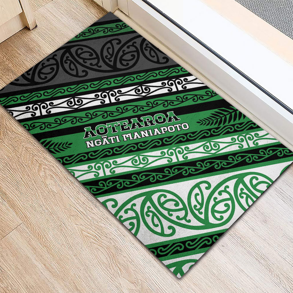 Aotearoa Ngati Maniapoto Rubber Doormat New Zealand Maori Tribal Fern Pattern
