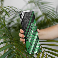 Personalised Aotearoa Ngati Maniapoto Skinny Tumbler New Zealand Maori Tribal Fern Pattern