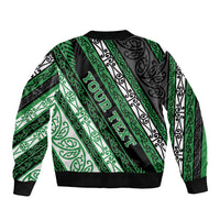 Personalised Aotearoa Ngati Maniapoto Sleeve Zip Bomber Jacket New Zealand Maori Tribal Fern Pattern