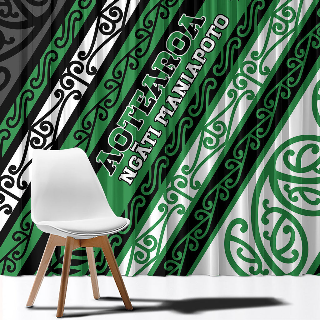 Aotearoa Ngati Maniapoto Window Curtain New Zealand Maori Tribal Fern Pattern