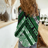 Personalised Aotearoa Ngati Maniapoto Women Casual Shirt New Zealand Maori Tribal Fern Pattern