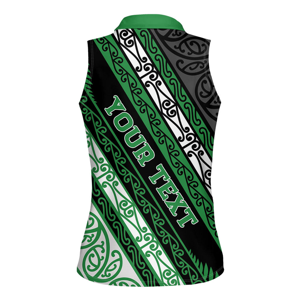 Personalised Aotearoa Ngati Maniapoto Women Sleeveless Polo Shirt New Zealand Maori Tribal Fern Pattern