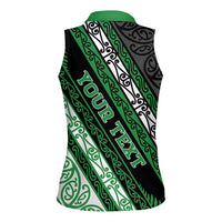Personalised Aotearoa Ngati Maniapoto Women Sleeveless Polo Shirt New Zealand Maori Tribal Fern Pattern