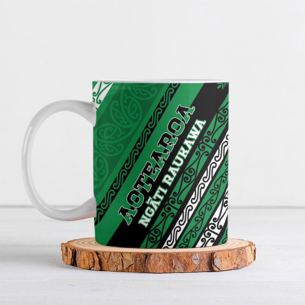 Personalised Aotearoa Ngati Raukawa Ceramic Mug New Zealand Maori Tribal Fern Pattern