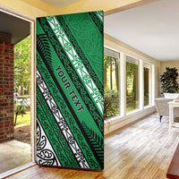 Personalised Aotearoa Ngati Raukawa Door Cover New Zealand Maori Tribal Fern Pattern