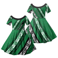 Personalised Aotearoa Ngati Raukawa Family Matching Mermaid Dress and Hawaiian Shirt New Zealand Maori Tribal Fern Pattern
