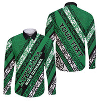 Personalised Aotearoa Ngati Raukawa Family Matching Off Shoulder Maxi Dress and Hawaiian Shirt New Zealand Maori Tribal Fern Pattern