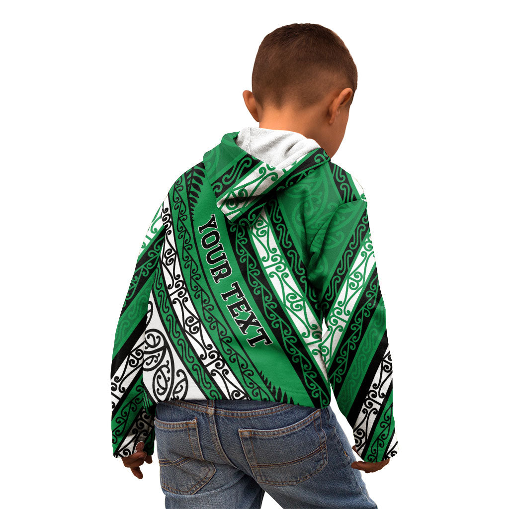Personalised Aotearoa Ngati Raukawa Kid Hoodie New Zealand Maori Tribal Fern Pattern