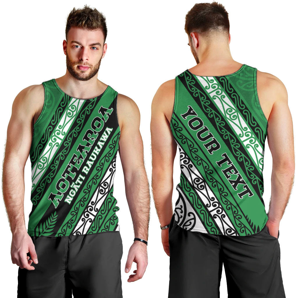 Personalised Aotearoa Ngati Raukawa Men Tank Top New Zealand Maori Tribal Fern Pattern