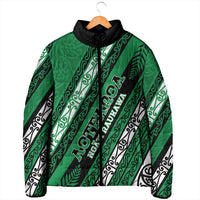 Personalised Aotearoa Ngati Raukawa Padded Jacket New Zealand Maori Tribal Fern Pattern