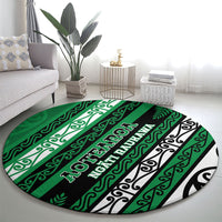 Aotearoa Ngati Raukawa Round Carpet New Zealand Maori Tribal Fern Pattern