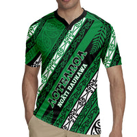 Personalised Aotearoa Ngati Raukawa Rugby Jersey New Zealand Maori Tribal Fern Pattern