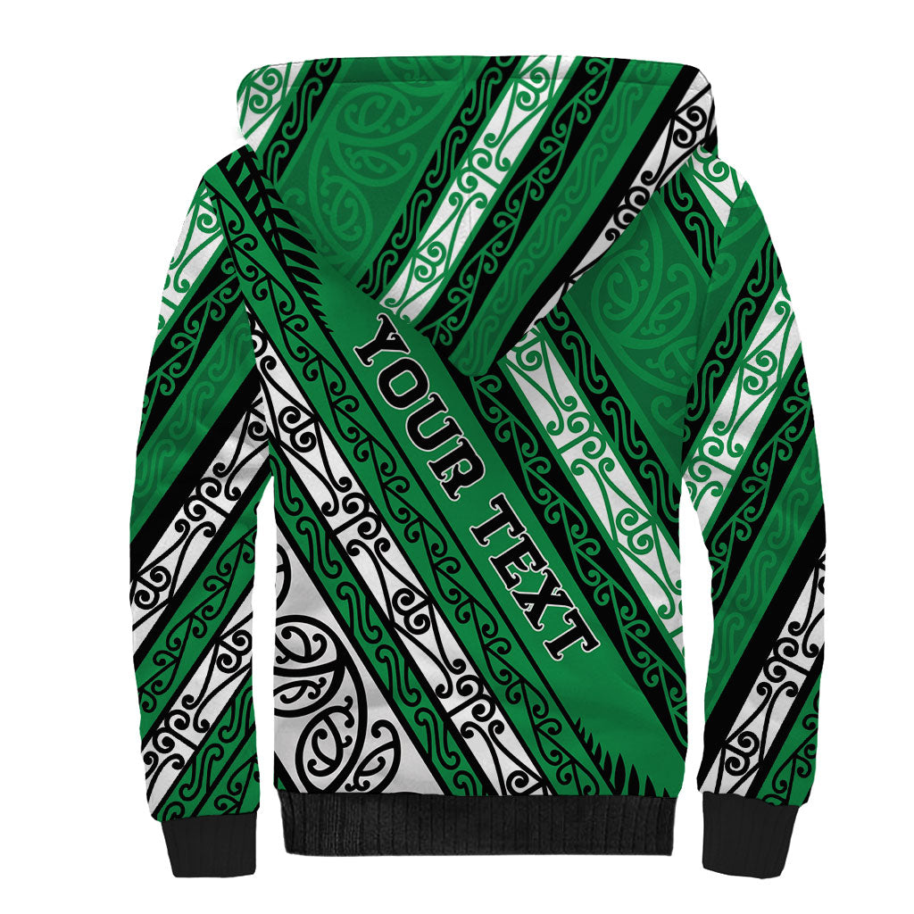 Personalised Aotearoa Ngati Raukawa Sherpa Hoodie New Zealand Maori Tribal Fern Pattern