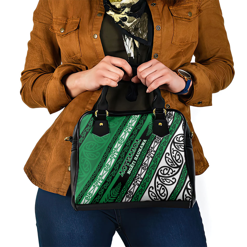 Aotearoa Ngati Raukawa Shoulder Handbag New Zealand Maori Tribal Fern Pattern