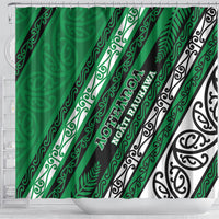 Aotearoa Ngati Raukawa Shower Curtain New Zealand Maori Tribal Fern Pattern