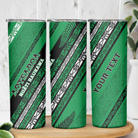 Personalised Aotearoa Ngati Raukawa Skinny Tumbler New Zealand Maori Tribal Fern Pattern