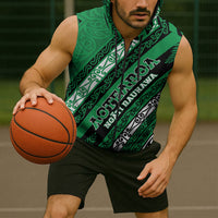 Personalised Aotearoa Ngati Raukawa Sleeveless Zip Hoodie New Zealand Maori Tribal Fern Pattern