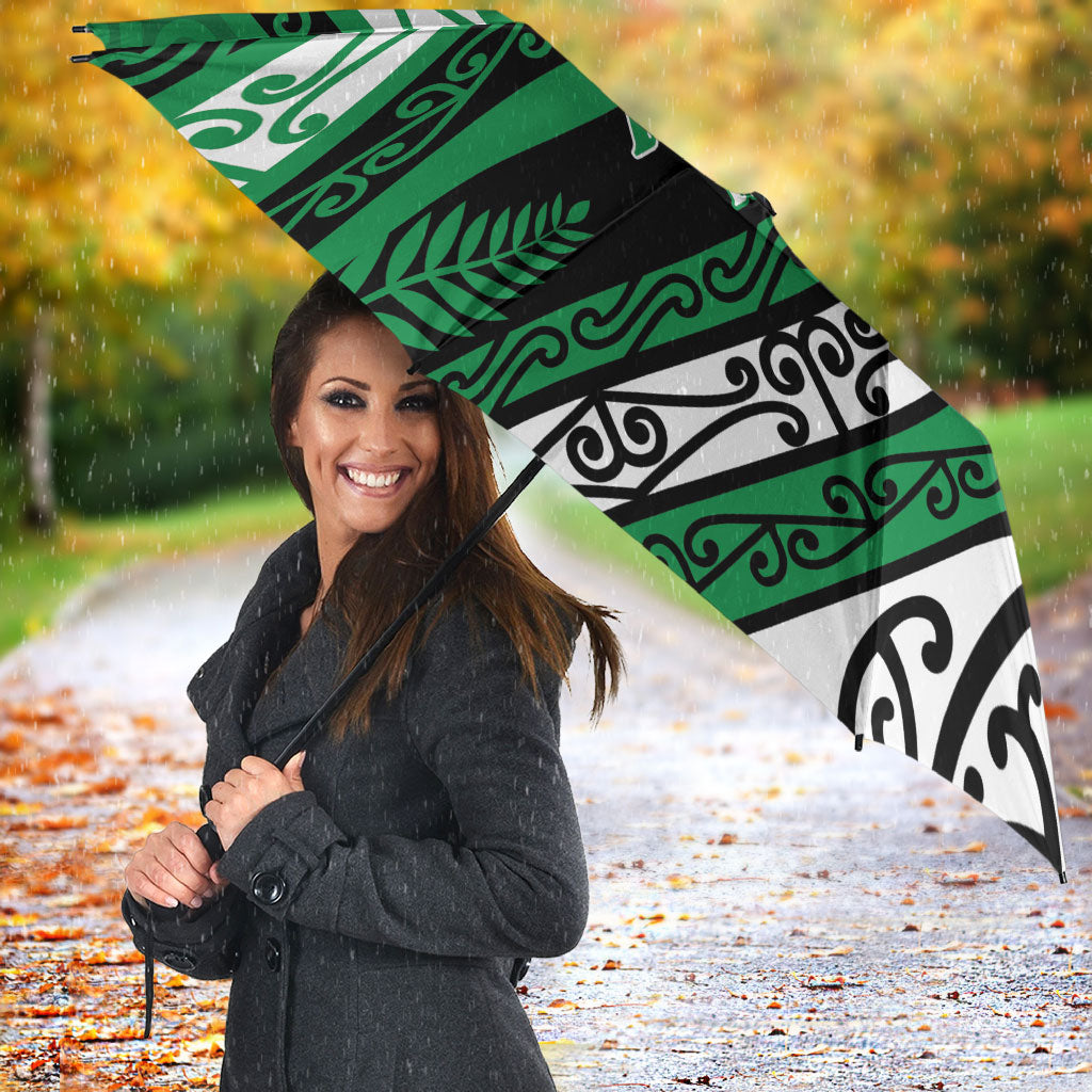 Aotearoa Ngati Raukawa Umbrella New Zealand Maori Tribal Fern Pattern