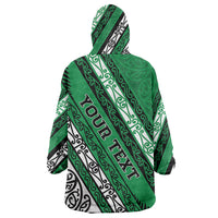 Personalised Aotearoa Ngati Raukawa Wearable Blanket Hoodie New Zealand Maori Tribal Fern Pattern