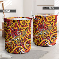 Aotearoa Waikato Tainui Laundry Basket Maori Tribal Pattern Koru Motif
