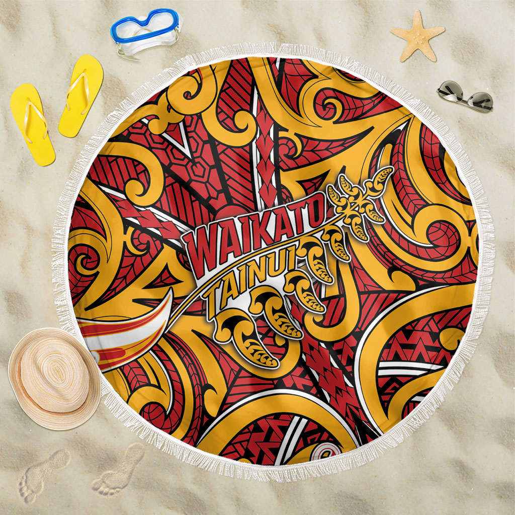 Aotearoa Waikato Tainui Beach Blanket Maori Tribal Pattern Koru Motif