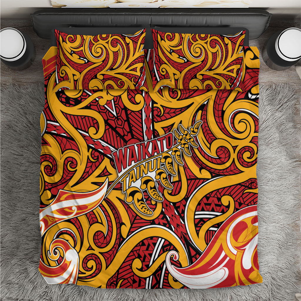 Aotearoa Waikato Tainui Bedding Set Maori Tribal Pattern Koru Motif DT05 Yellow - Polynesian Pride