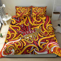 Aotearoa Waikato Tainui Bedding Set Maori Tribal Pattern Koru Motif