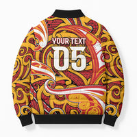 Custom Aotearoa Waikato Tainui Bomber Puffer Jacket Maori Tribal Pattern Koru Motif