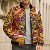 Custom Aotearoa Waikato Tainui Bomber Puffer Jacket Maori Tribal Pattern Koru Motif