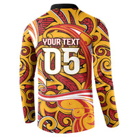 Custom Aotearoa Waikato Tainui Button Sweatshirt Maori Tribal Pattern Koru Motif